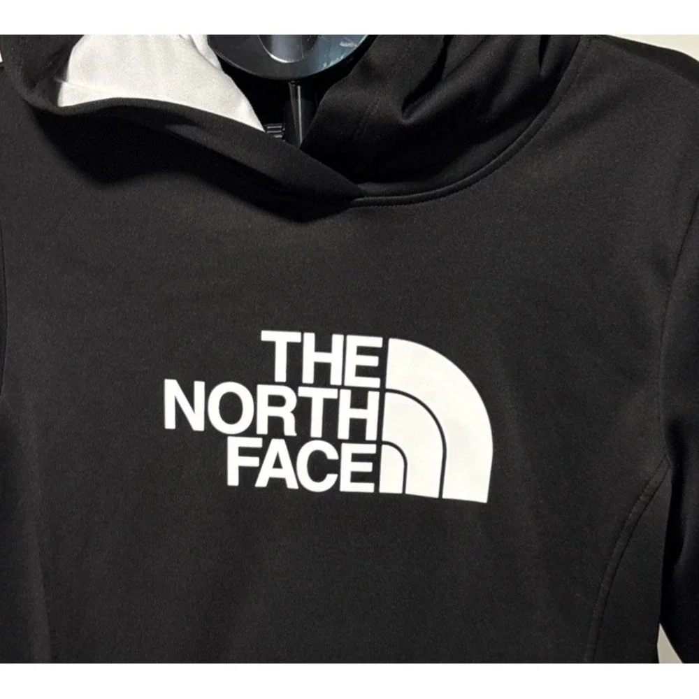 The North Face Hoodie Mens Large Black Pullover Fleece Sweatshirt Big Logo